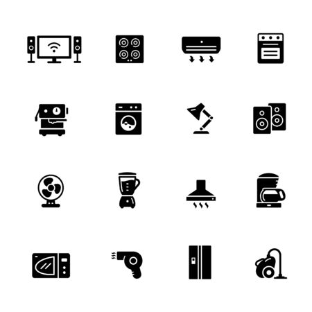 Household Appliances Icons // Black Series - Vector black icons for your digital, print or media projects.のイラスト素材
