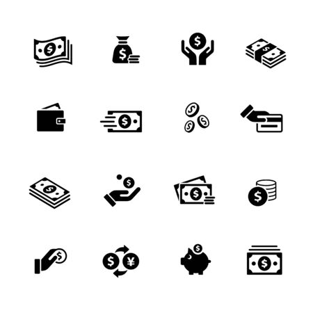 Money Icons // Black Series - Vector black icons for your digital, print or media projects.のイラスト素材