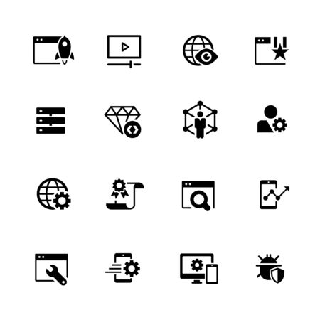 SEO and Digital Martketing Icons 2 of 2 // Black Series - Vector black icons for your digital, print or media projects.のイラスト素材