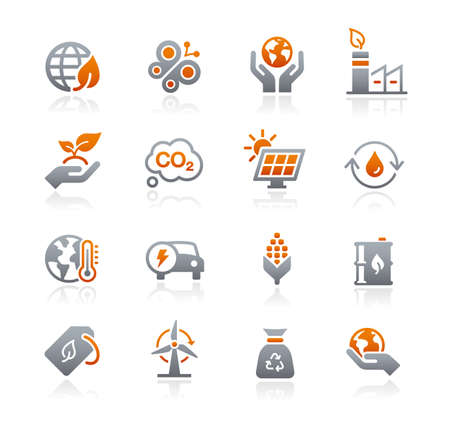 Ecology and Renewable Energy Icons // Graphite Seriesのイラスト素材