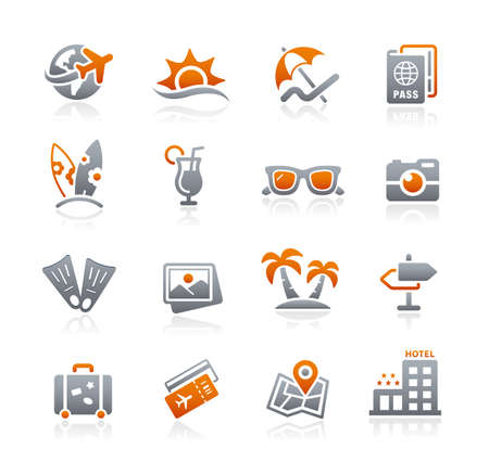 Summer Vacations Icons // Graphite Seriesのイラスト素材