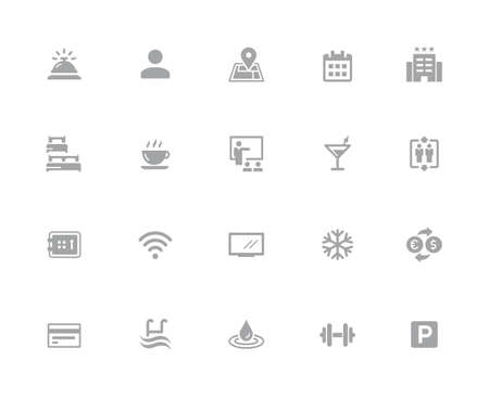 Hotel & Rentals Icons 1 of 2 // 32 pixels Icons White Series - Vector icons designed to work in a 32 pixel gridのイラスト素材