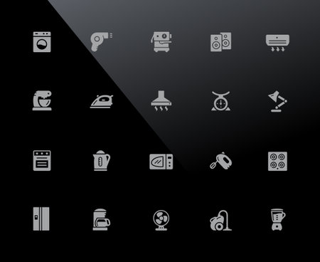 Home Appliances Icons // 32px Black - Vector icons adjusted to work in a 32 pixel grid.のイラスト素材