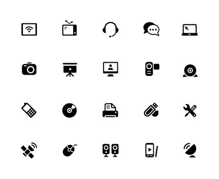 Communication Icon Set - 32px Solidのイラスト素材