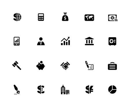 Business and Finance Icon Set - 32px Solidのイラスト素材