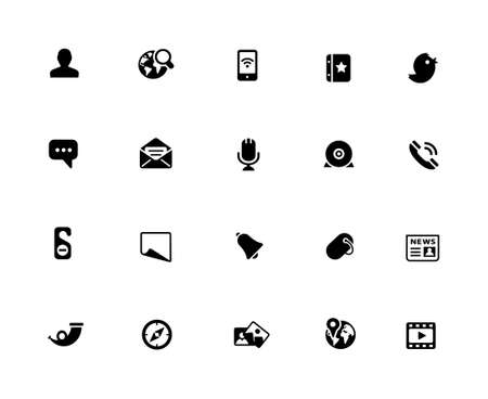 Social Media Icon Set - 32px Solidのイラスト素材