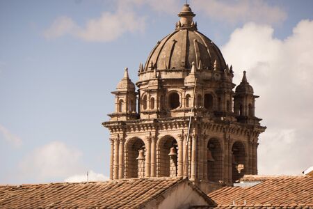 Panoramic view of the central square of Cusco in the center of Cusco Peru