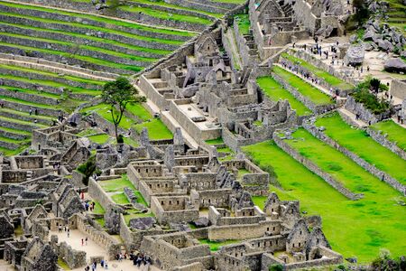 The terraces or agricultural platforms of the Inca Empire, Machu Picchu Cuscoの写真素材