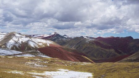 Palccoyo Red Valley near the rainbow mountain in Palccoyo, Cusco, Peruの写真素材