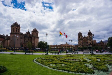 Cusco Cathedral located on the main square of Cusco in Peruの写真素材