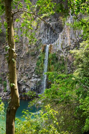 La Leona waterfall in Radal 7 cups in the region of Maule Chileの写真素材