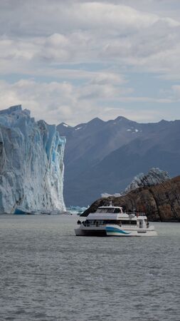 Landscape of the Perito Moreno glacier in Patagonia, South Americaの写真素材