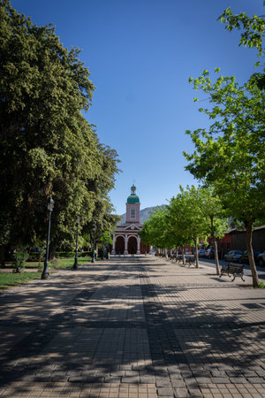 Old Church of San Jose de Maipo, located in Cajon del Maipo, Santiago de Chileの写真素材