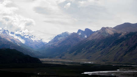Valley of the Rio de las Vueltas in Patagonia Argentina, El Chalten Santa Cruzの写真素材