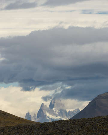 horizontal Rocky snowy mountain the best amazing hiking in the world. Fitz Roy in Argentinaの写真素材