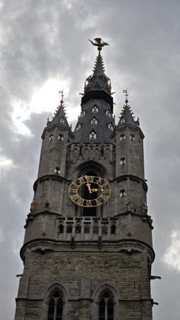 Vertical Travel Photography of Ghent, Belgium â Medieval Canals, Castles and Historic Architectureの写真素材