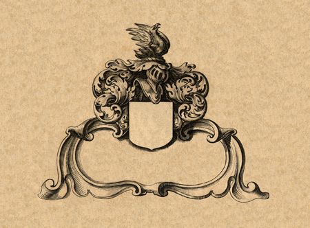 Cartouche of an ancient map_2の写真素材