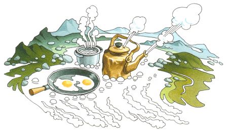 Hot spring (Geyser) の写真素材