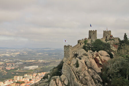 Castle of the Moors  Sintra, Lisbon, Portugal のeditorial素材