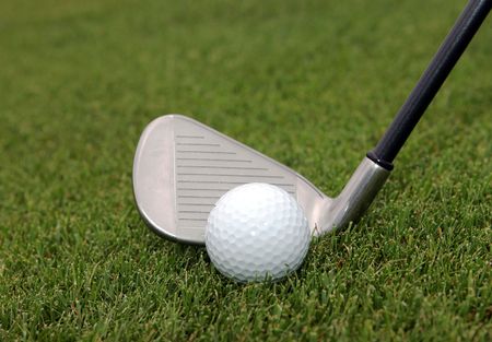 Golf club and ballの写真素材