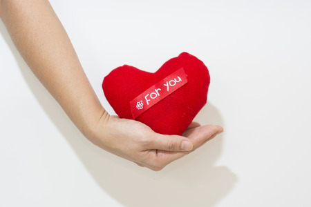 Hand and Heart isolate on the white background