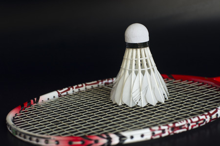 Racket and shuttlecock for badminton sport.の写真素材