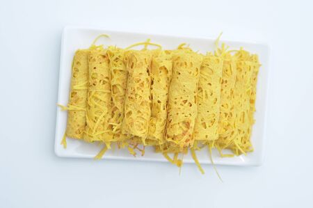 Roti Jala (Malaysian Net Crepes), traditional Malaysian Foodの写真素材