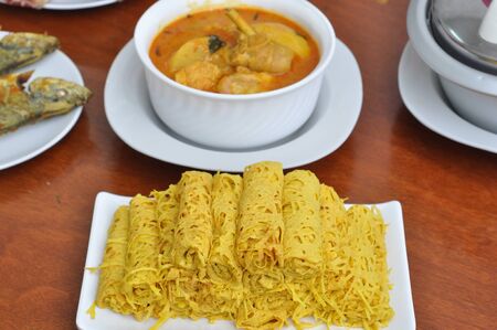 Roti Jala (Malaysian Net Crepes), traditional Malaysian Foodの写真素材