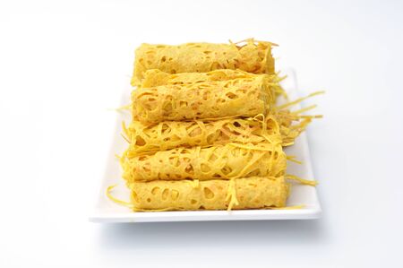 Roti Jala (Malaysian Net Crepes), traditional Malaysian Foodの写真素材