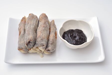 Spring rolls - Fast Food white backgroundの写真素材