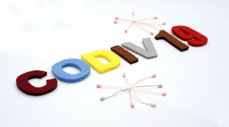CONCEPT COVID-19 PENDAMIC  COVID-19 . Colourful felt Text .
