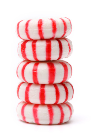 Peppermints on a white backgroundの写真素材