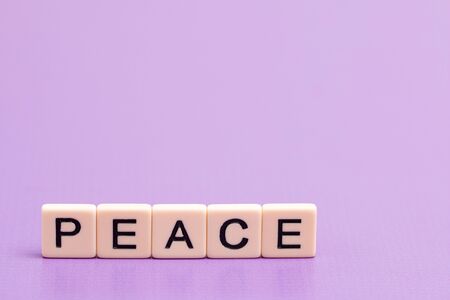 Peace Spelled out in Tilesの写真素材