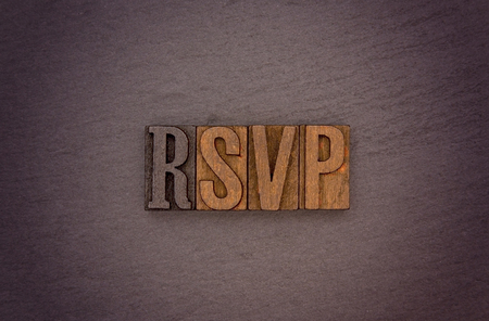 RSVP spelled in block lettersの写真素材