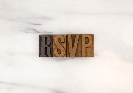 RSVP spelled in block lettersの写真素材
