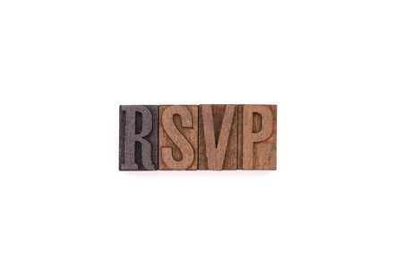 RSVP spelled in block lettersの写真素材