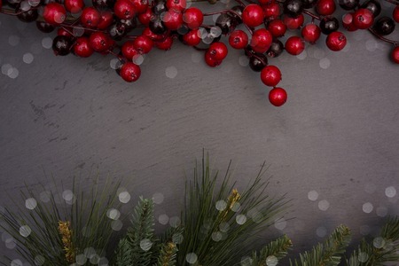 Christmas Themed Background on Slate Chalkboardの写真素材