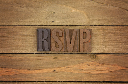 RSVP spelled in block lettersの写真素材