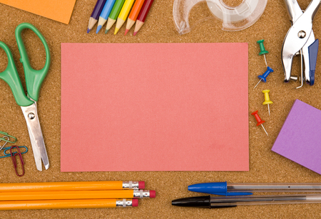 A Background of School Suppliesの写真素材