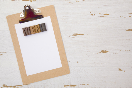 Simple Menu on a Wood Clipboardの写真素材
