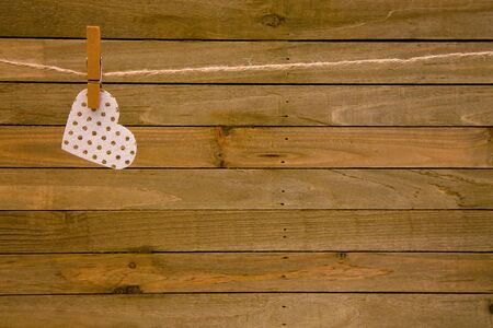 Love Heart for Valentines Day on wooden background