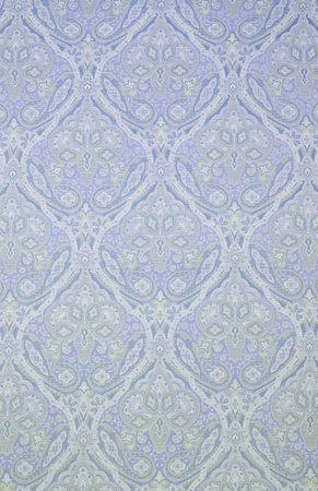 Textured Fabric Background with Floral Swirls and Paisley Designs 