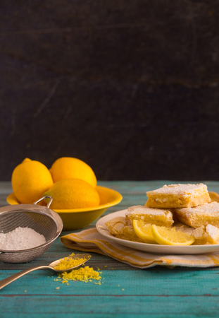 Freshly Baked Lemon Barsの写真素材
