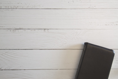 Bible Study on a White Wood Tableの写真素材