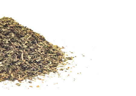 Dried Basil on a White Backgroundの写真素材