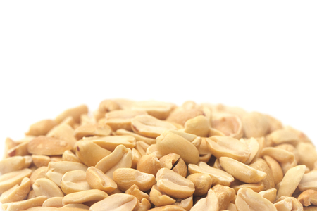 Dry Roasted Peanuts on a White Background