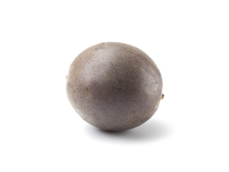 Uncut Passion Fruit on a White Background