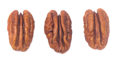 Pecan Halves on a White Background