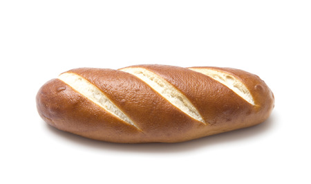 Pretzel Loaf on a White Backgroundの写真素材