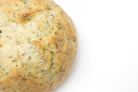 Herb Artisan Bread on a White Backgroundの写真素材
